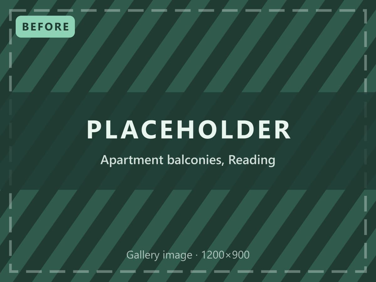 Placeholder image: perished balcony sealant before replacement, Reading project