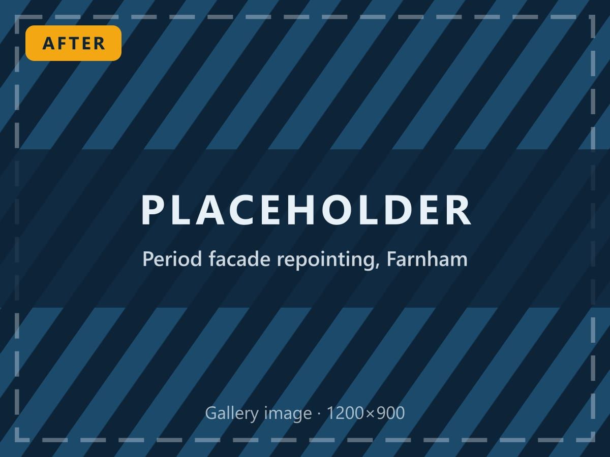 Placeholder image: repointed and protected period facade, Farnham project