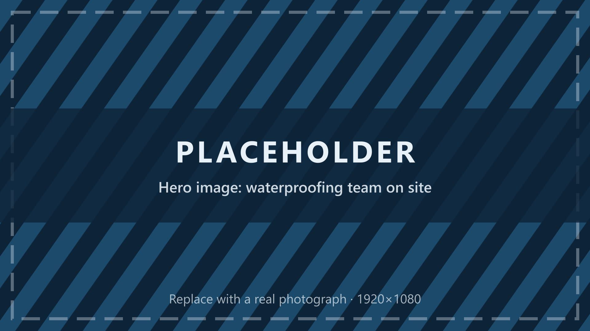 Placeholder image: waterproofing team applying a membrane to a basement wall